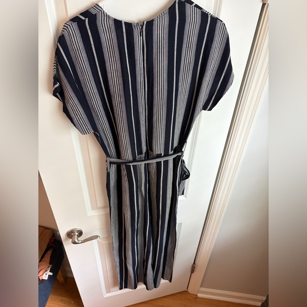 Rails Angela v neck jumpsuit in mediterranean stripe with matching belt - Picture 8 of 13